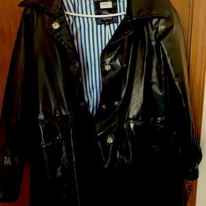 Black jacket with striped lining